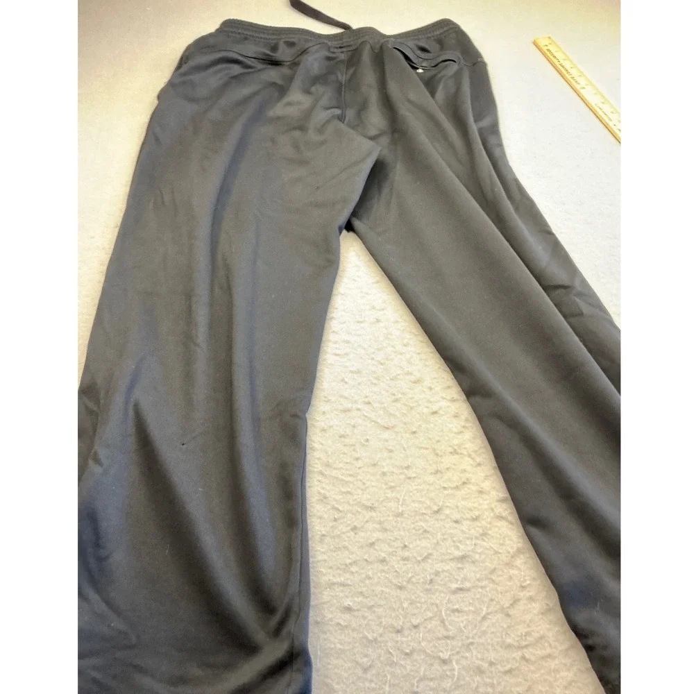 Jordan Black Athletic Sweatpants Jumpman Logo Wide Leg Drawstring Mens L